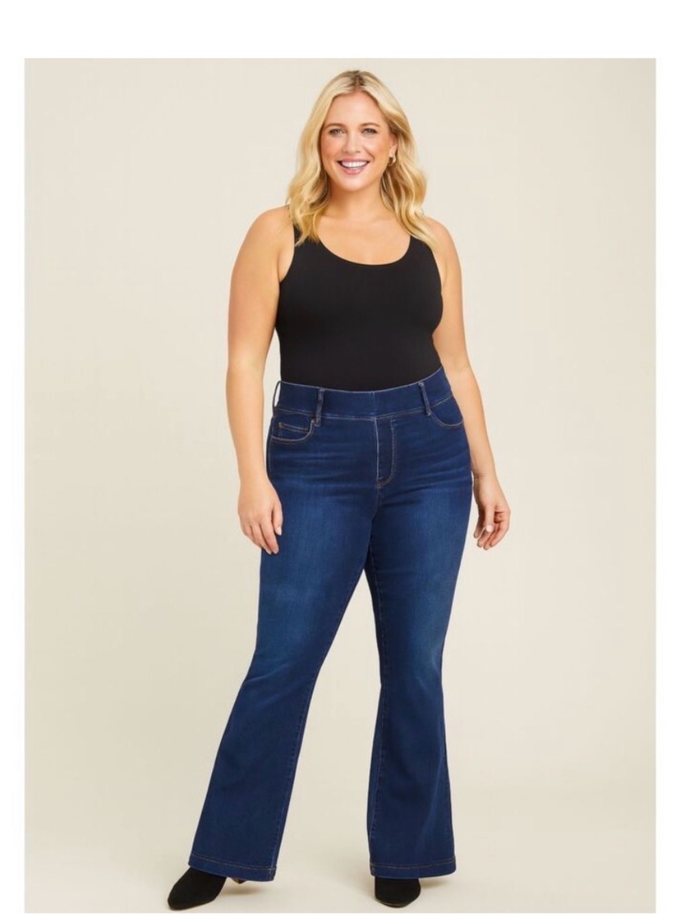 Spanx Pull On Flare Jeans Midnight Shade Size 1X